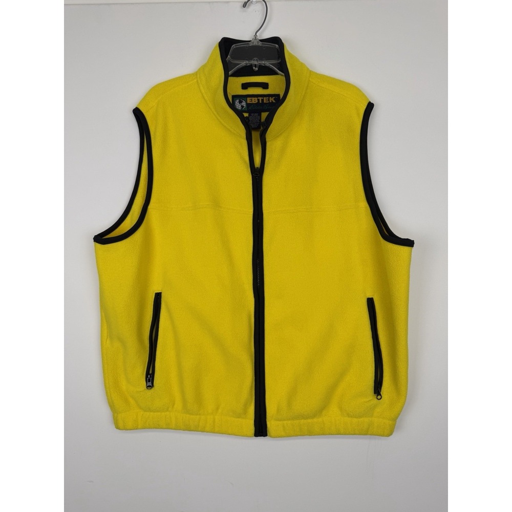 Ebtek Vintage 90's Eddie Bauer Mens Fleece Vest Yellow Polartec X-Large